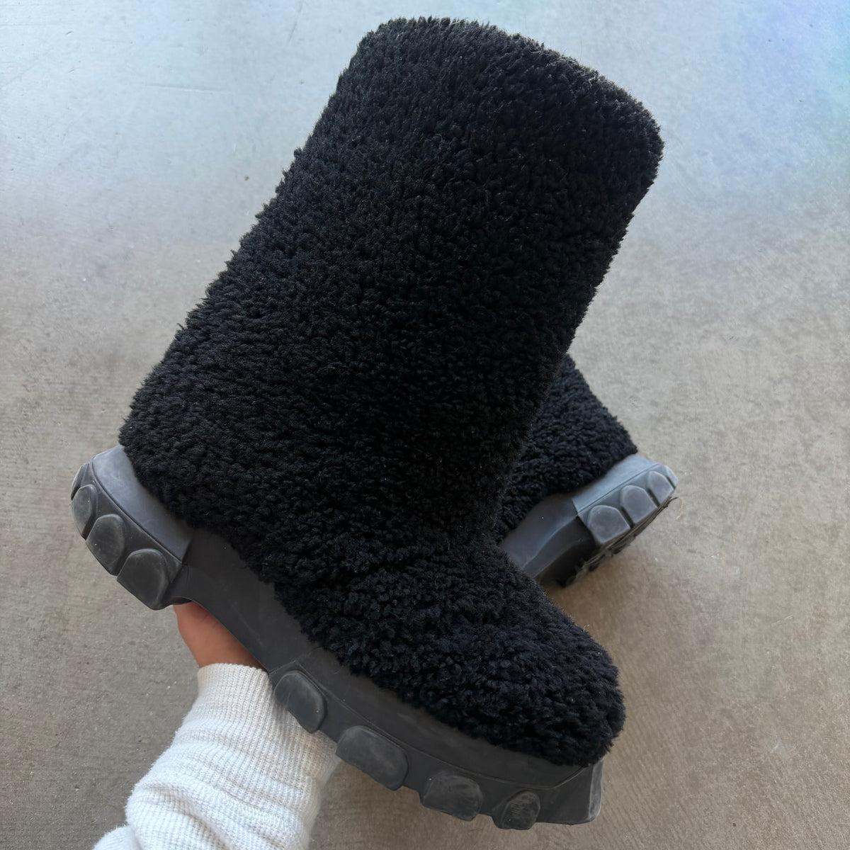 10 Rick Owens Shearling Lunar Tractor Boots