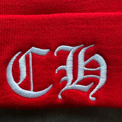 Chrome Hearts Red Embroidered Beanie