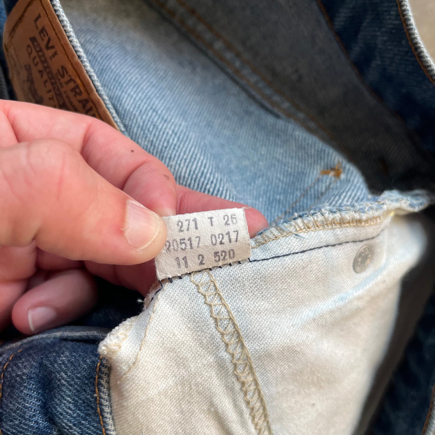 33x34 1971 Levis 20517 Orange Tab Jeans