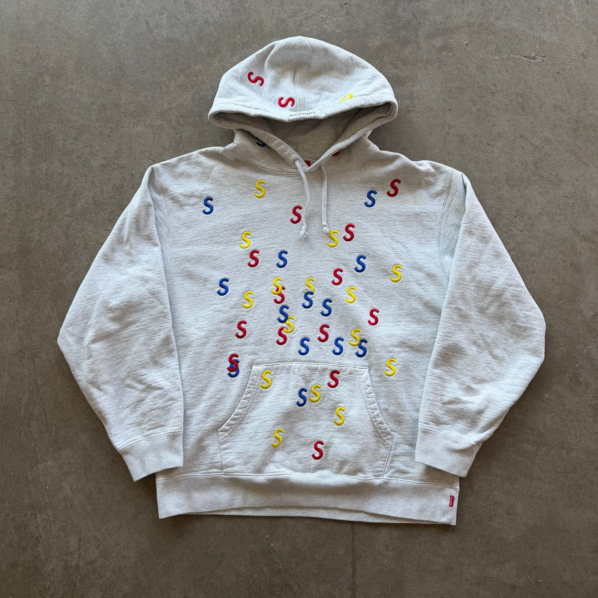 LSupreme Embroidered S Hoodie Gray