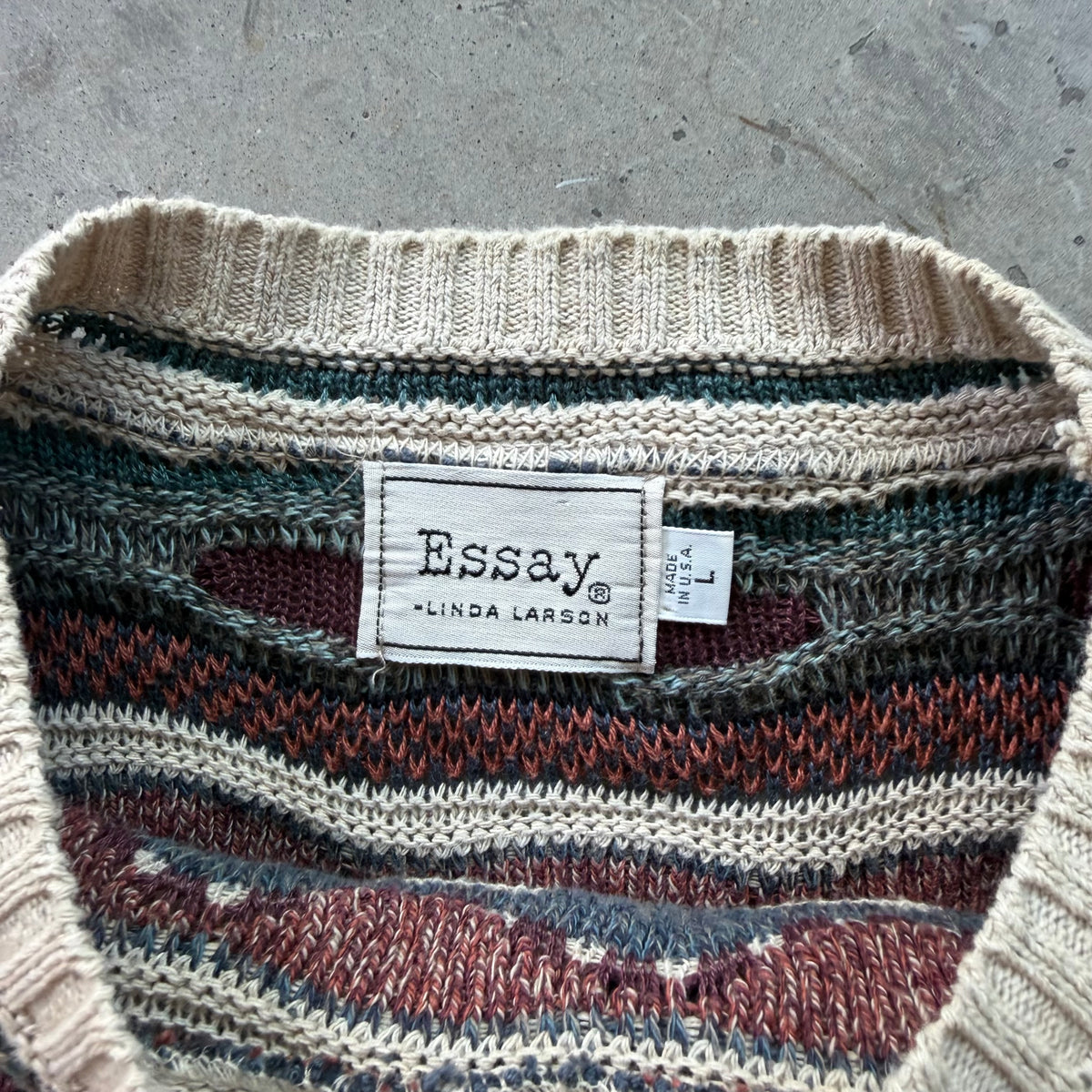 L 90s 3d Knit Sweater