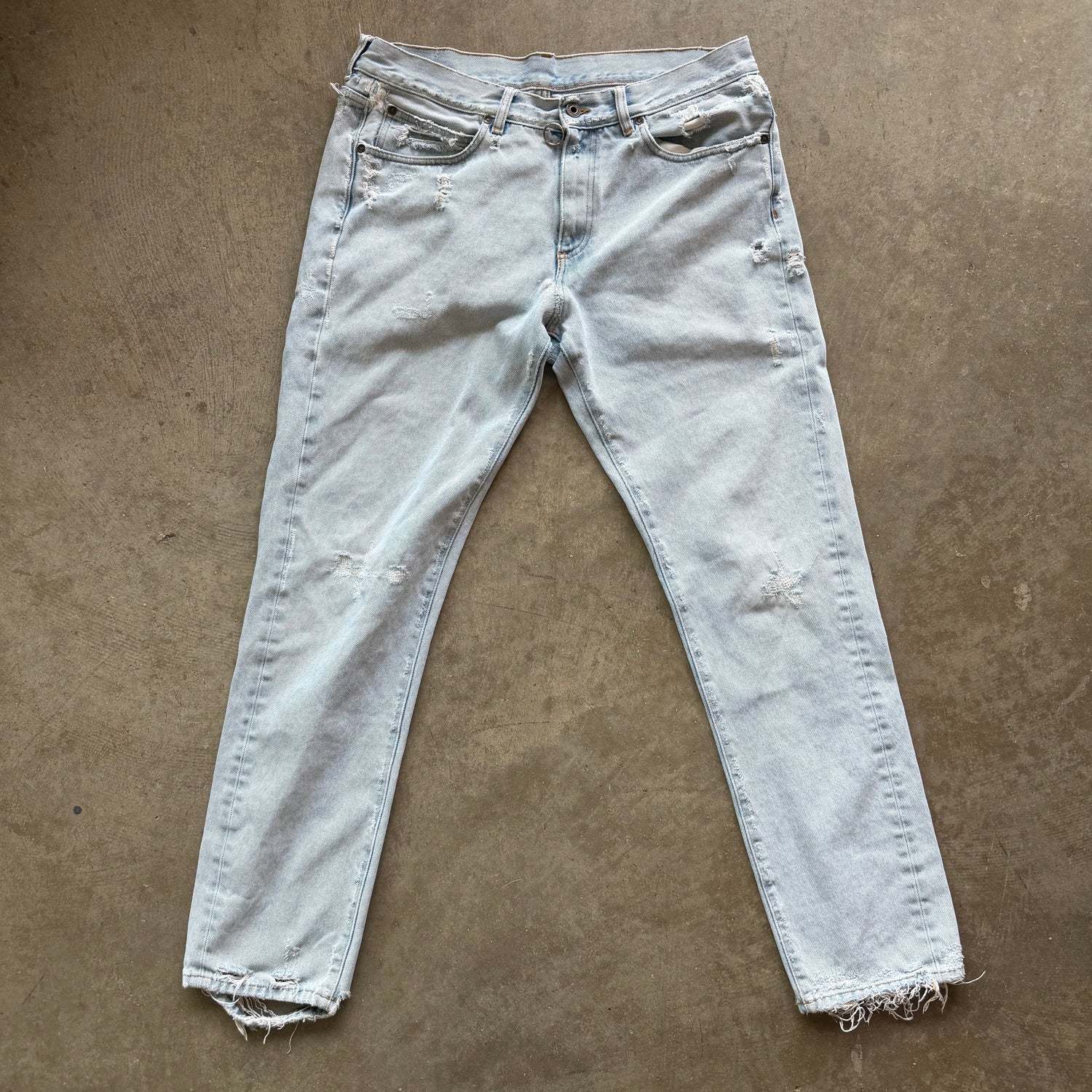34x32 Off White Temperature Denim