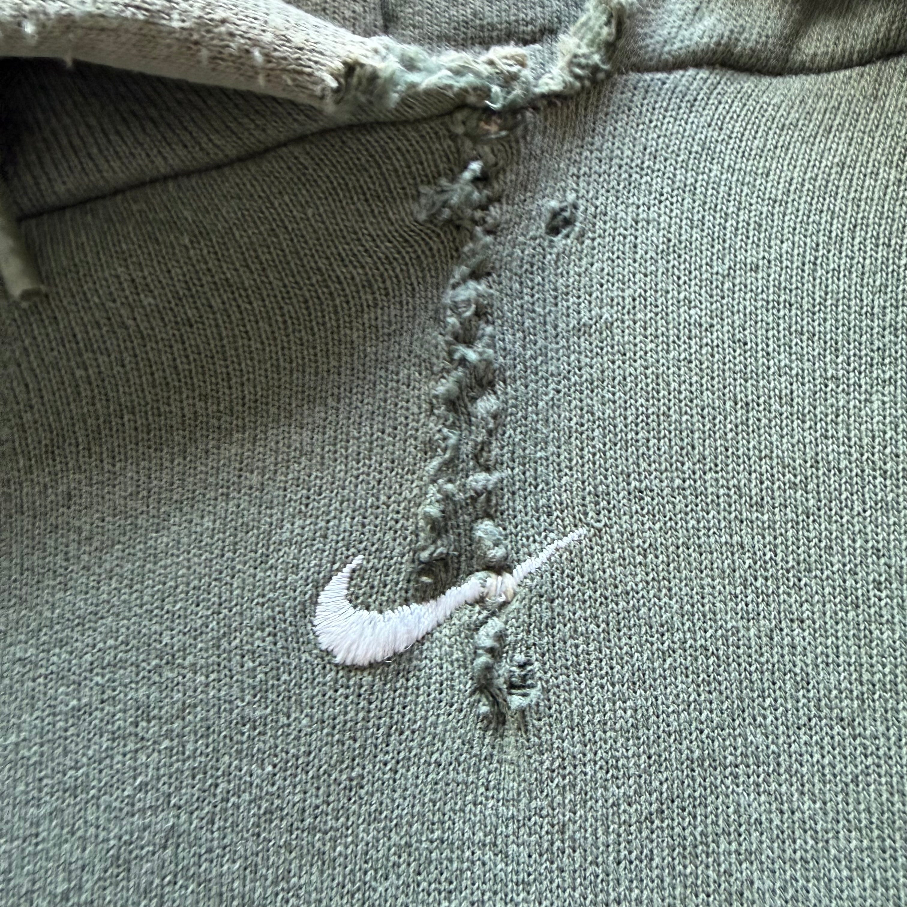 L 90s Nike Center Swoosh Hoodie Olive