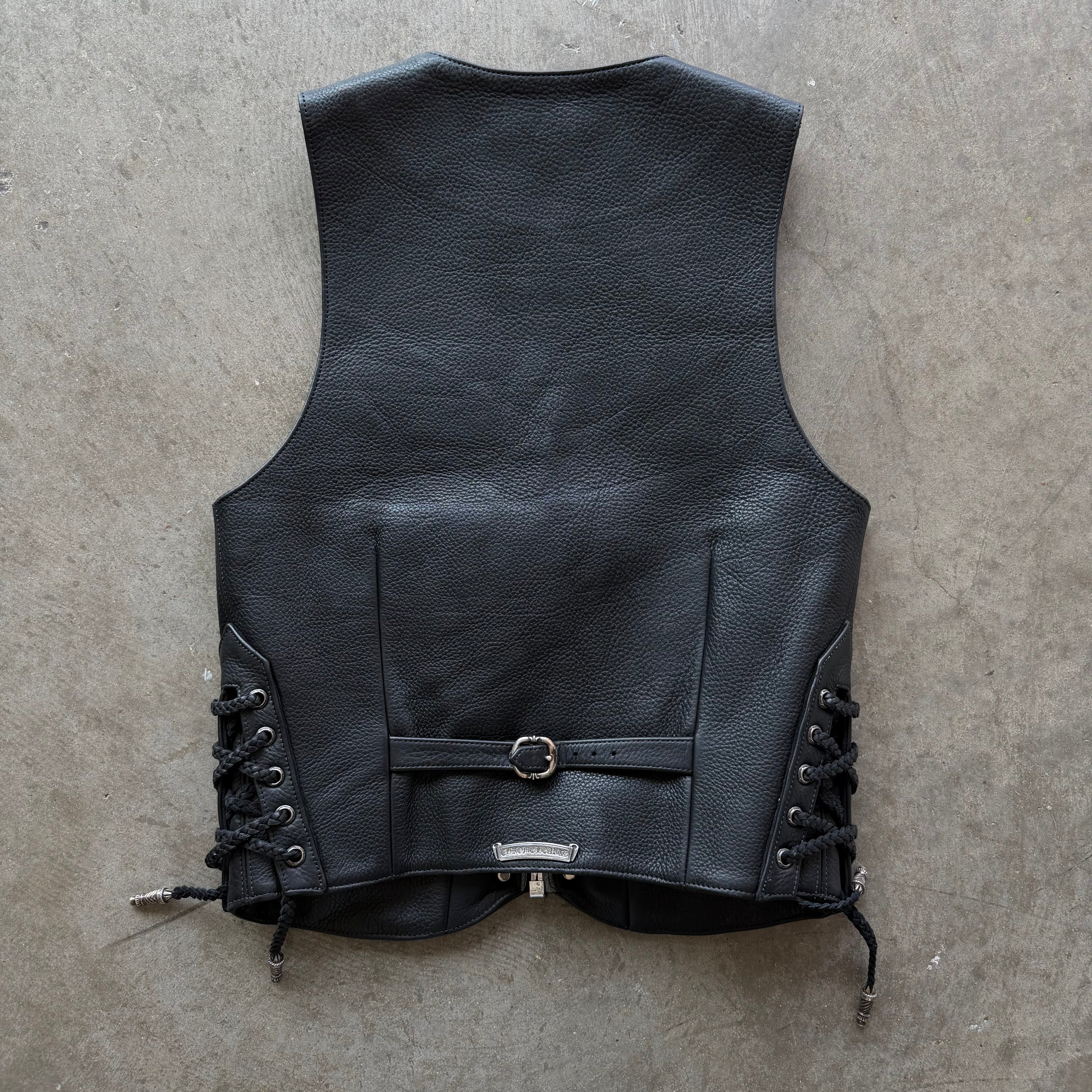 S Chrome Hearts Leather Vest
