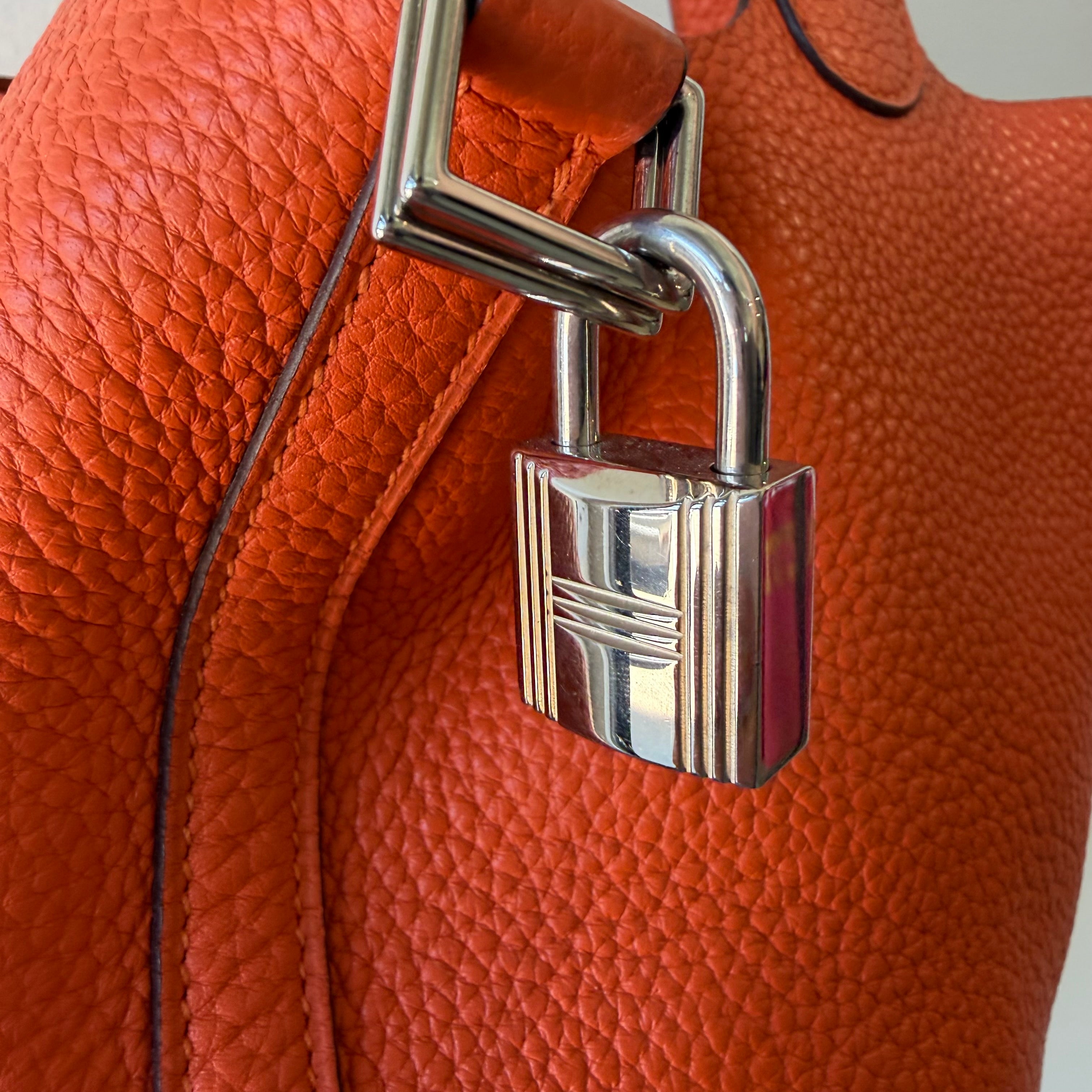 Hermes Taurillon Clemence Picotin Lock 25 Orange