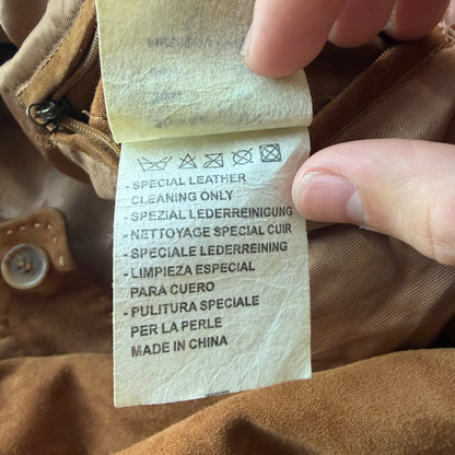 L 90s Balmain Suede Bomber Jacket