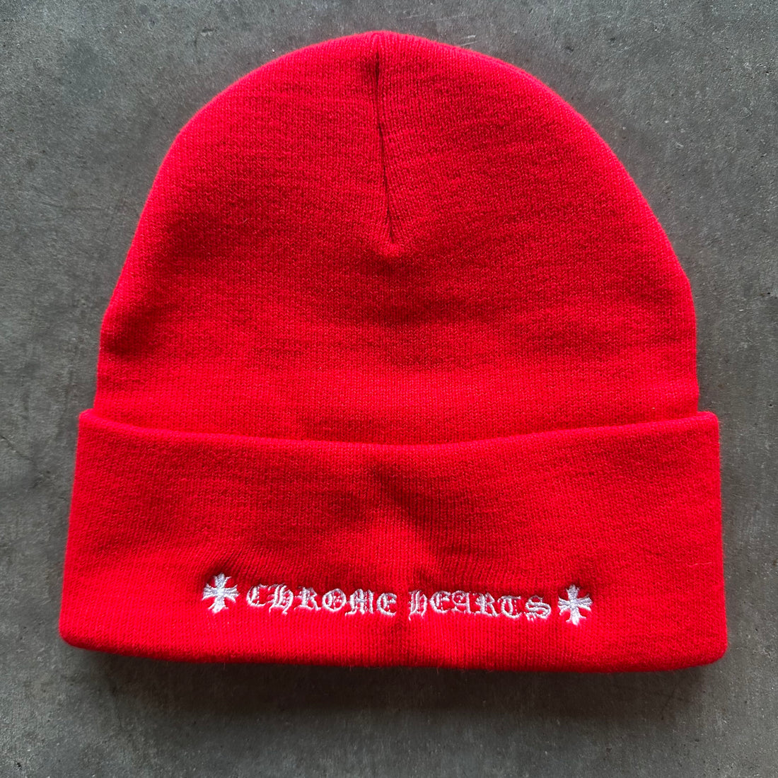 Chrome Hearts Red Embroidered Beanie