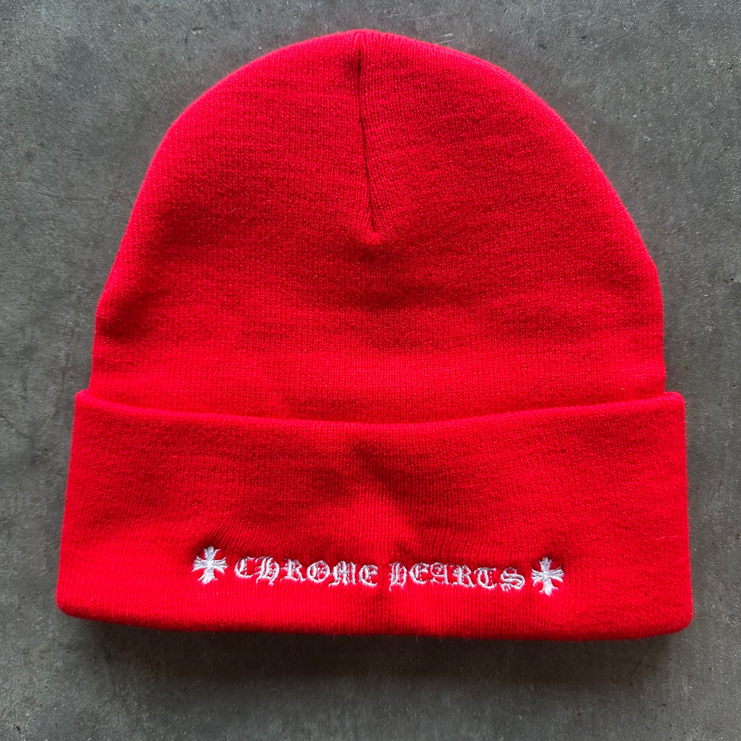 Chrome Hearts Red Embroidered Beanie