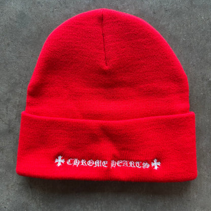 Chrome Hearts Red Embroidered Beanie