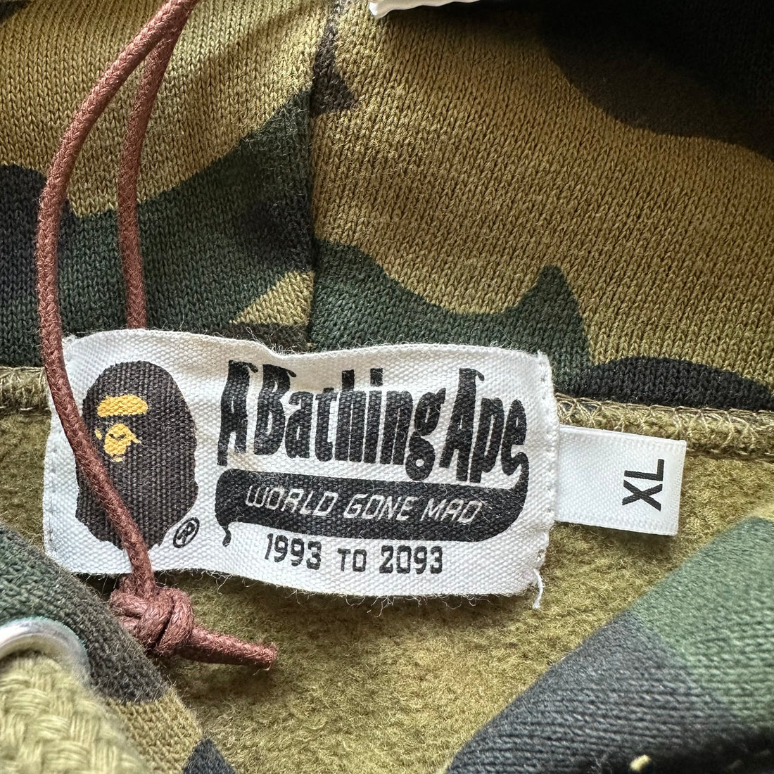 XL Bape Camo Spellout Hoodie