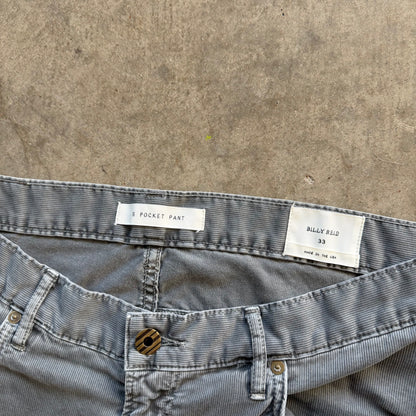 33x30 Grey Corduroy Billy Reid Pants