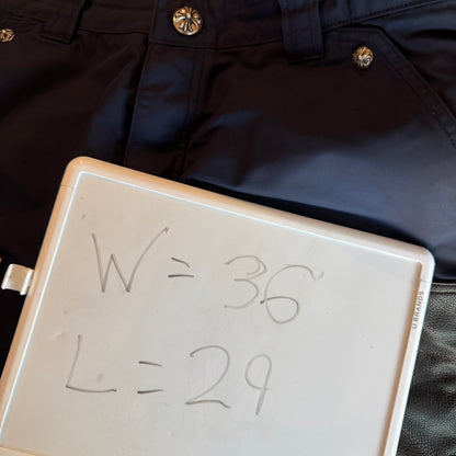 36x29 Chrome Hearts Leather Nylon Double Knees Navy