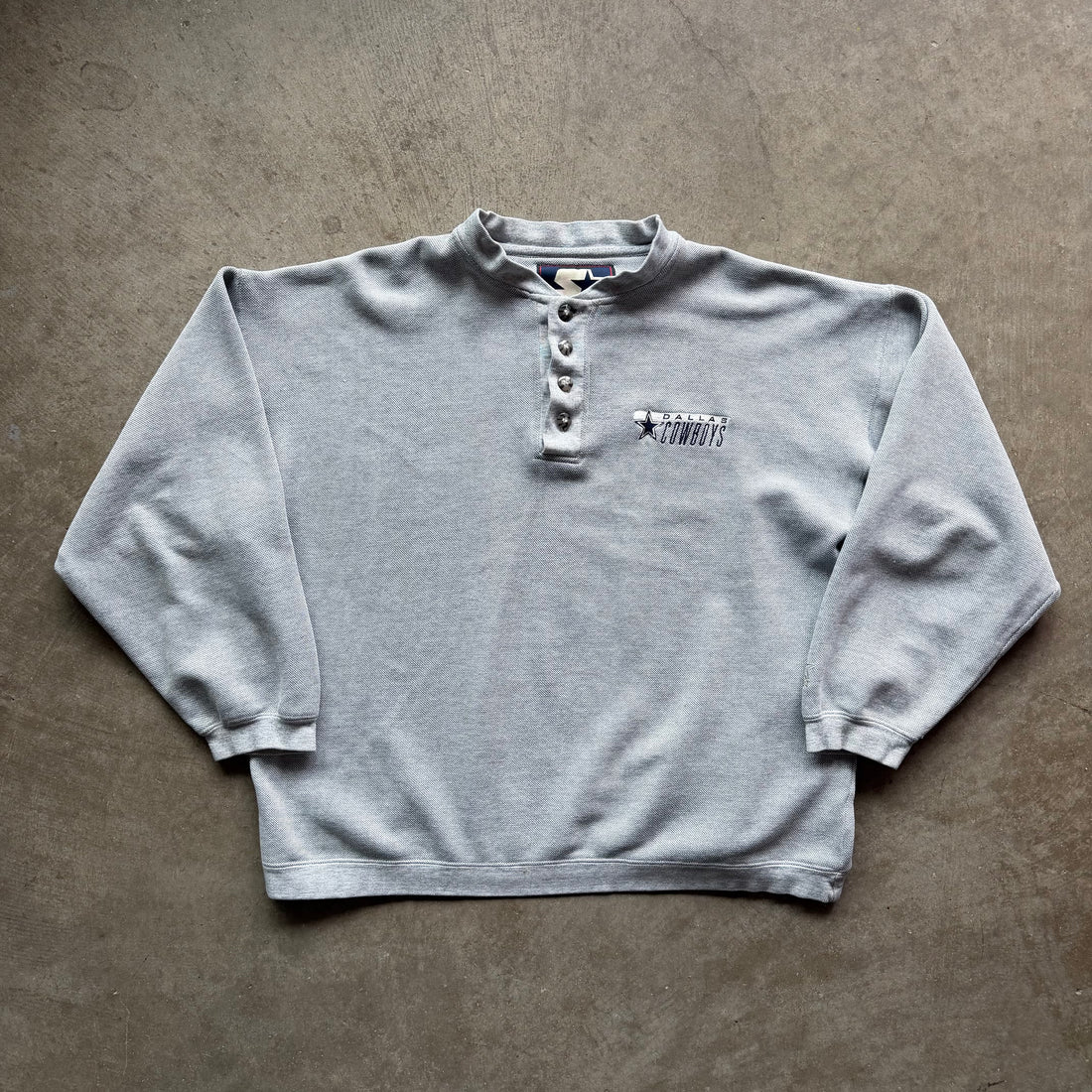 L 90s Dallas Cowboys Button Crewneck