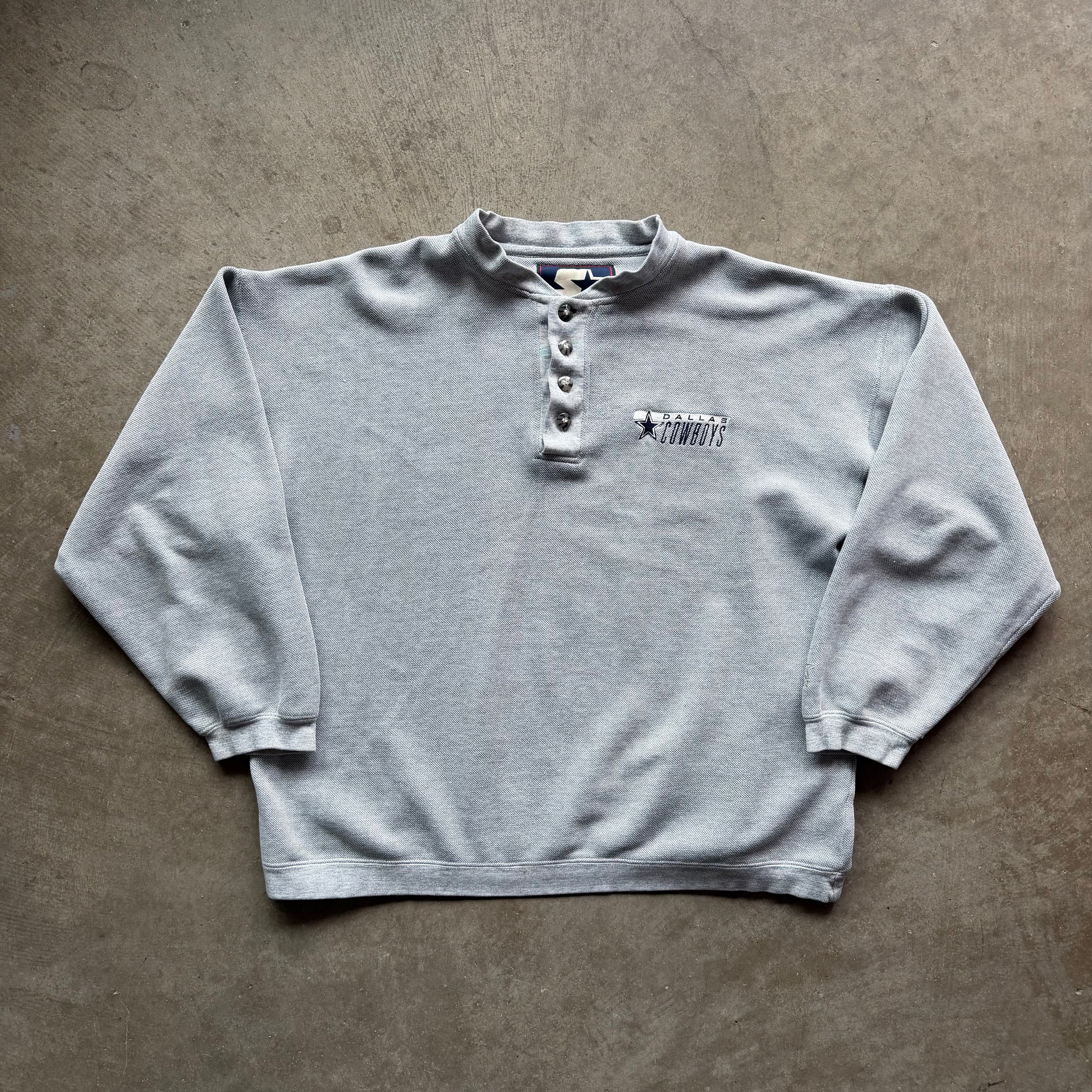 L 90s Dallas Cowboys Button Crewneck