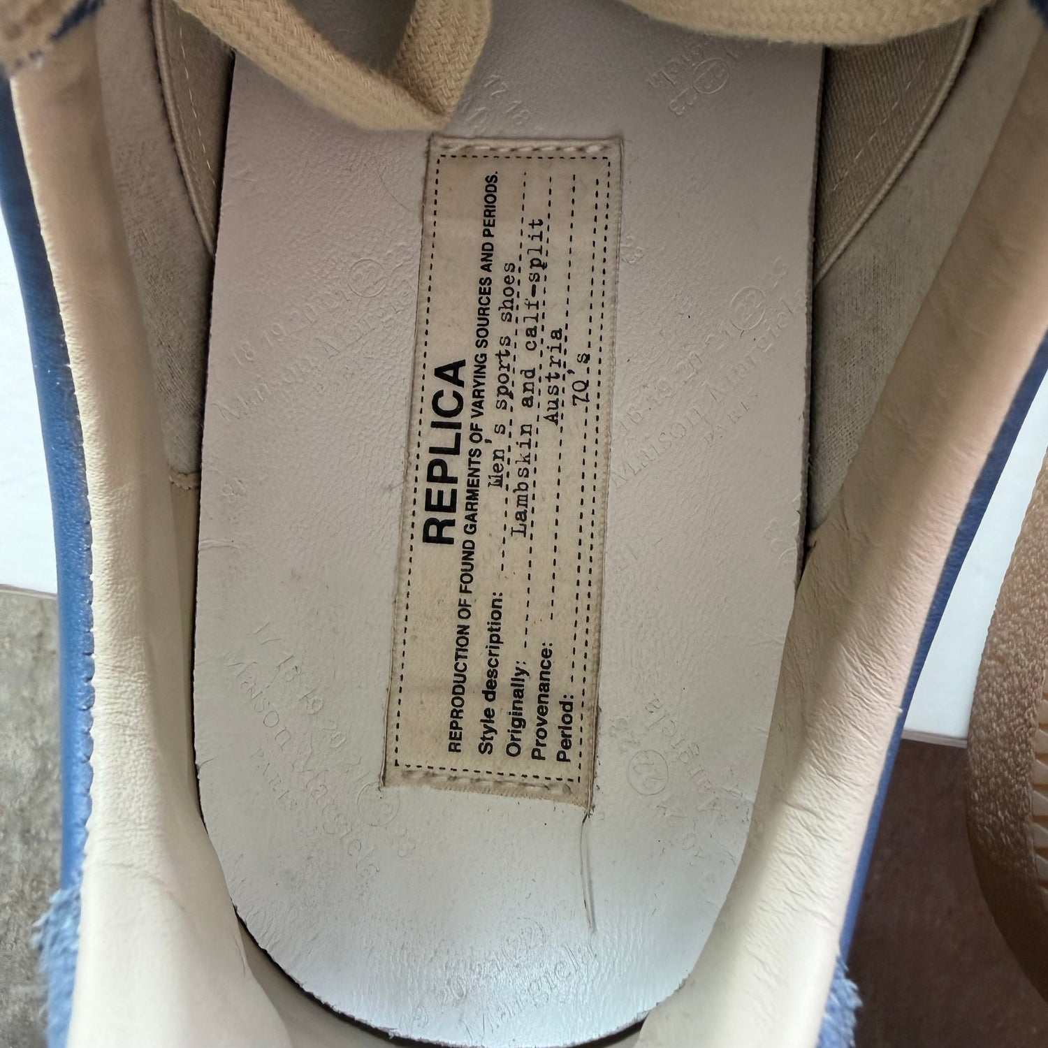 7 Used Maison Margiela Replica Gat Light Blue Gum Sole