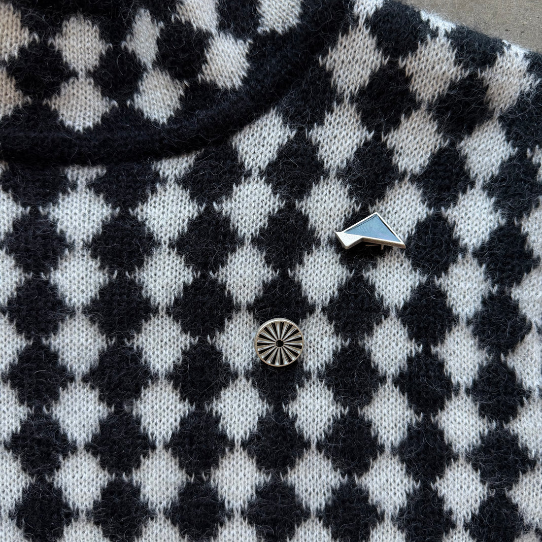 M Saint Laurent Diamond Motif Sweater