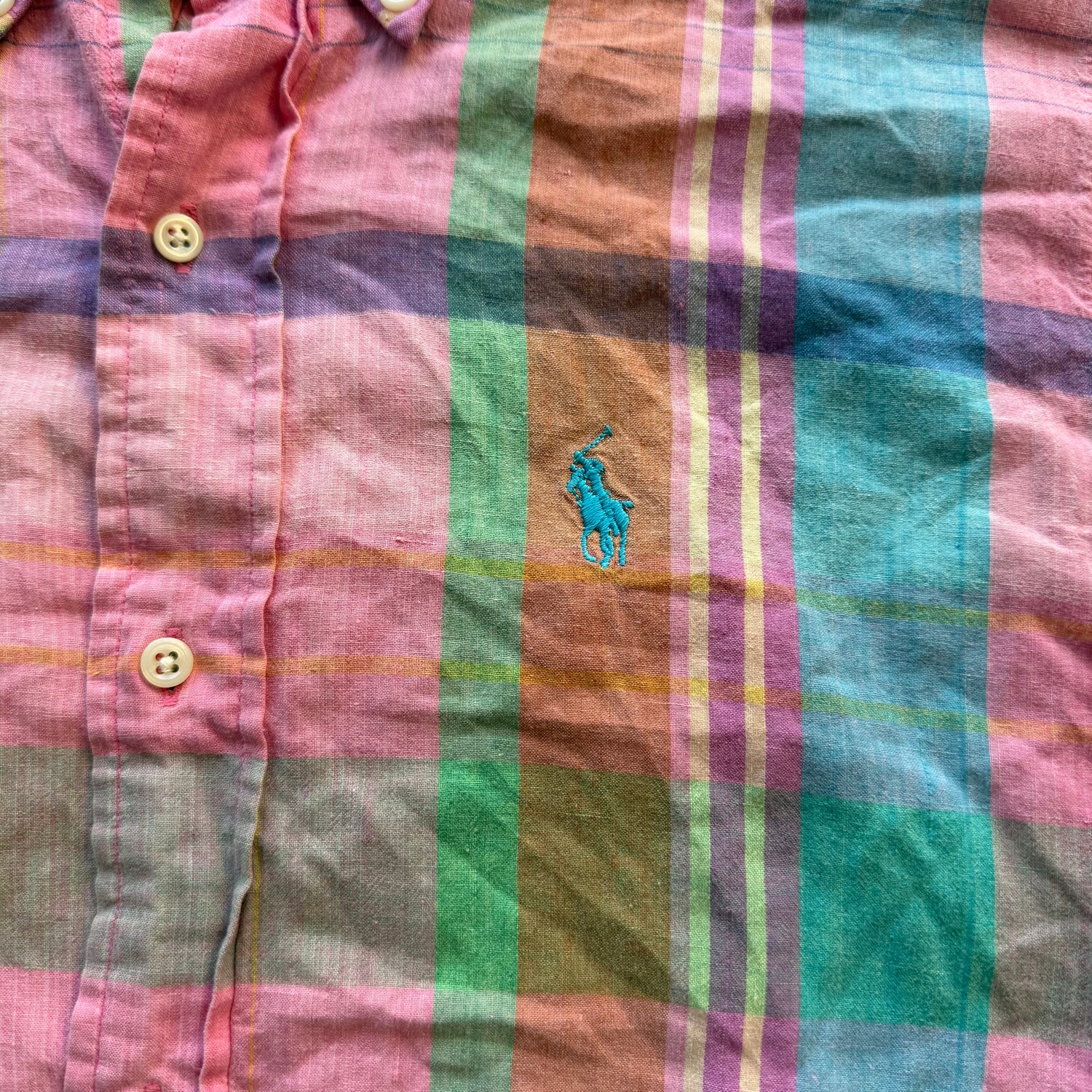 S Pink Longsleeve Polo Button Up