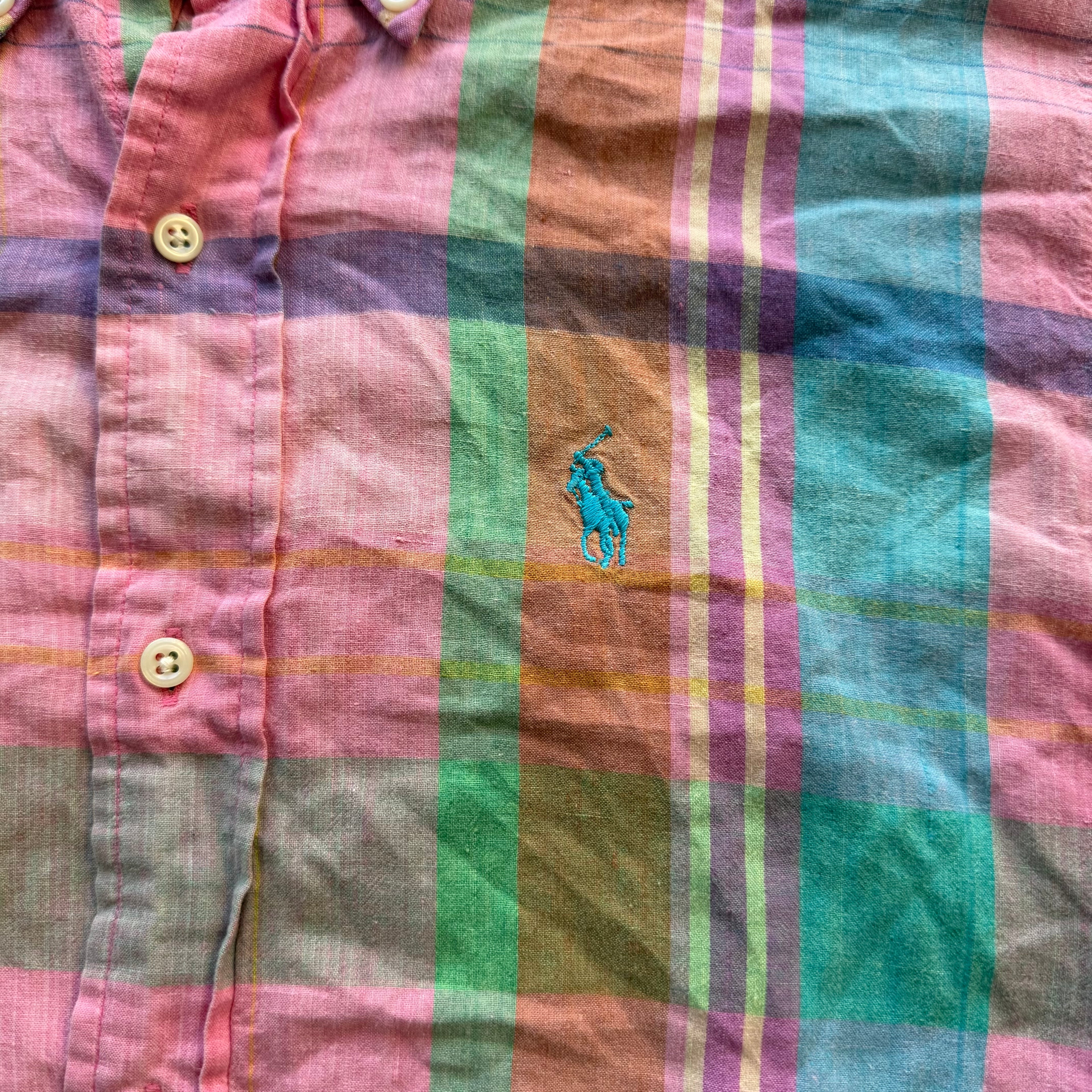 S Pink Longsleeve Polo Button Up