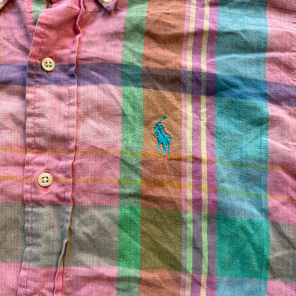 S Pink Longsleeve Polo Button Up
