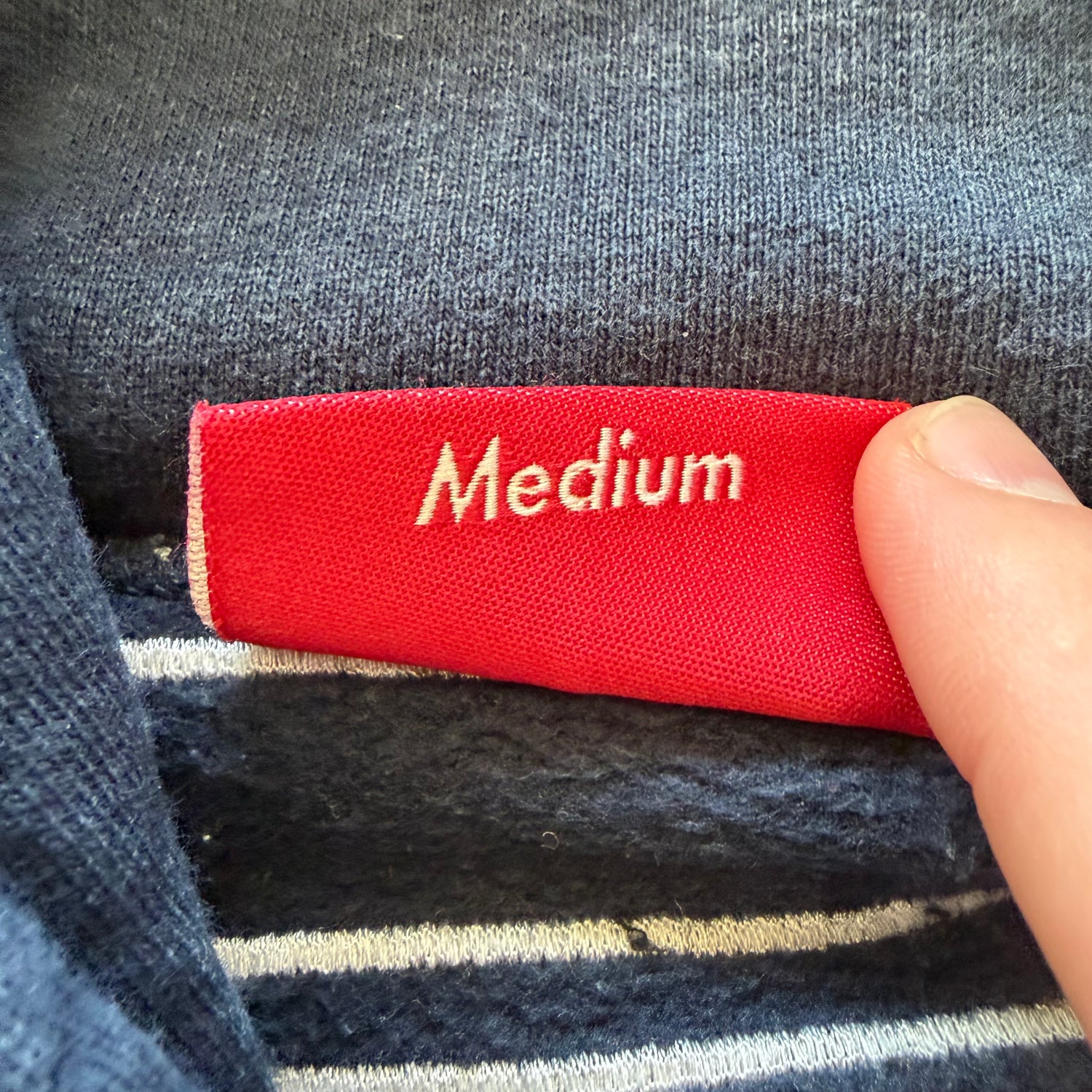 M Supreme Satin Appliqué Hoodie Navy