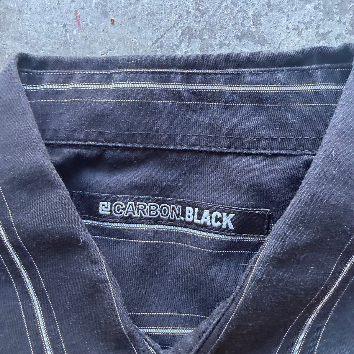 L Y2K Carbon Black Button Up