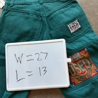 27w 90s “Used” Green Shorts
