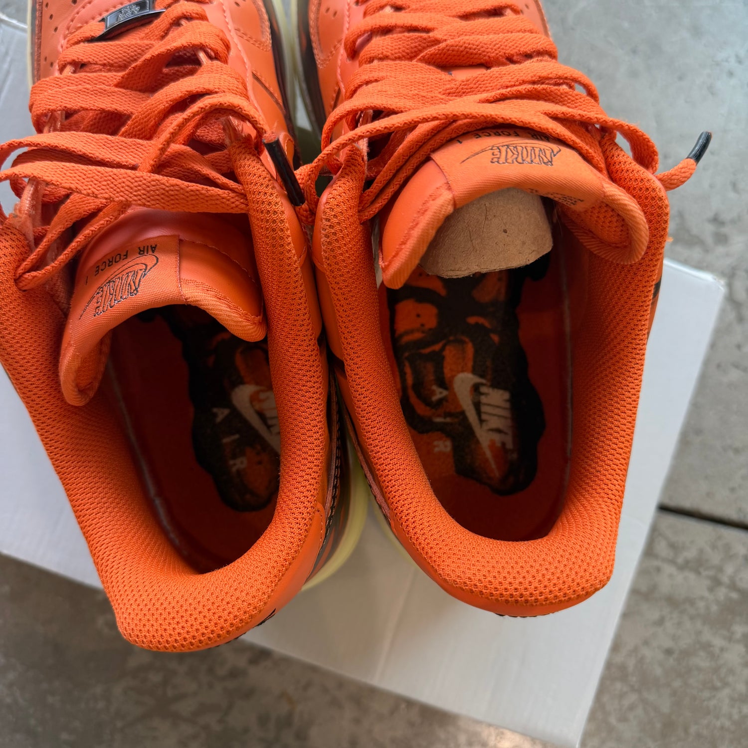 9 Used Nike Air Force 1 Skeleton Orange