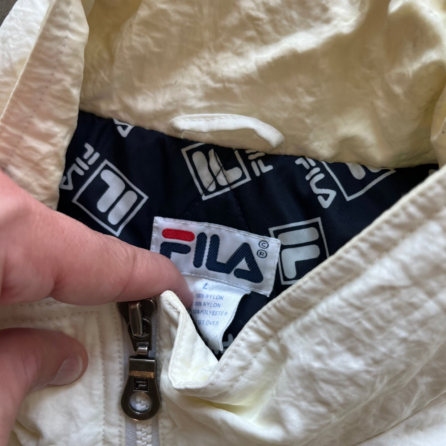 L 90s Fila Jacket White