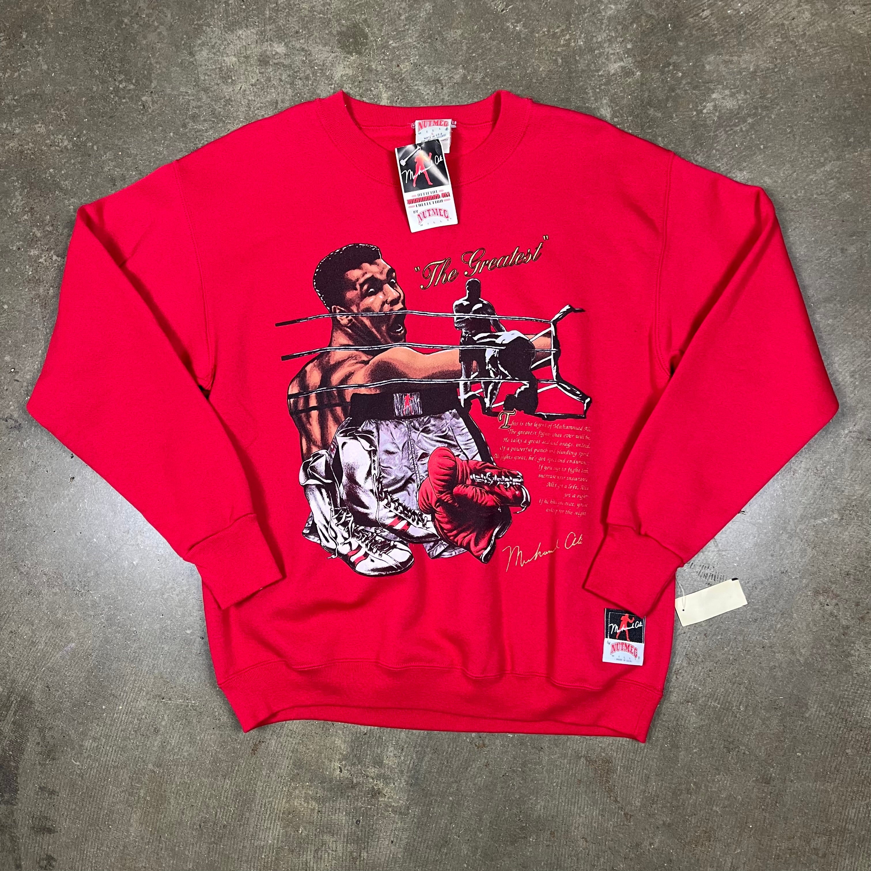 Vintage Muhammad Ali The Greatest store nutmeg Sweatshirt Red XL