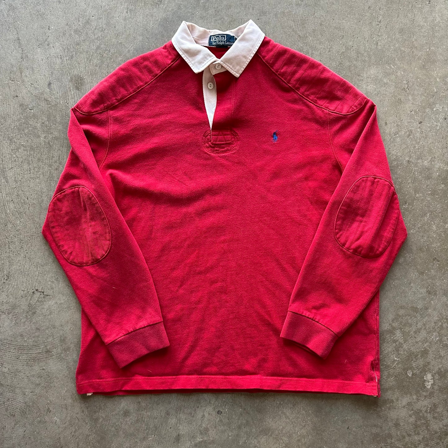 L 00s Red Rugby Polo