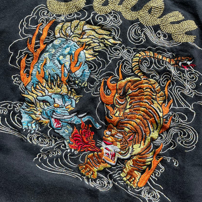 XL Embroidered Tiger Evisu Hoodie