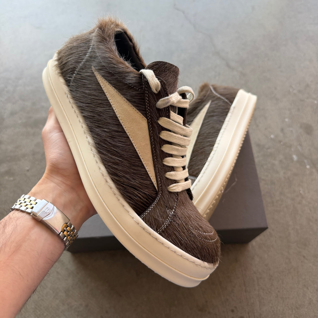 9 Rick Owens Vintage Sneaker Brown Fur