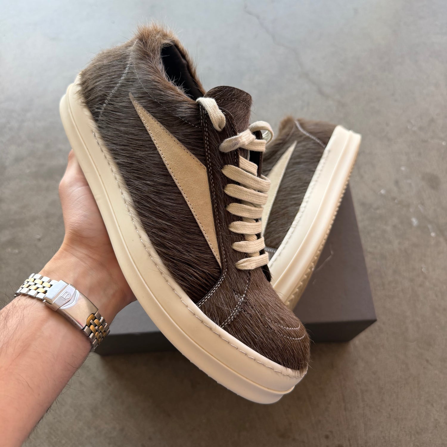Rick Owens Vintage Sneaker Brown Fur