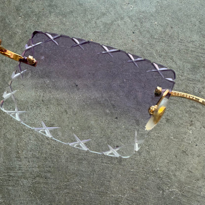 Cartier Purple Lense Diamond Cut Frames