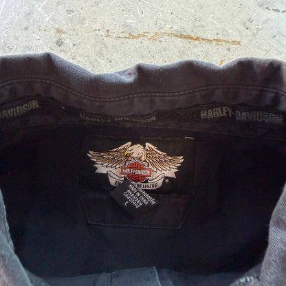 L 00s Harley Davidson Button Up