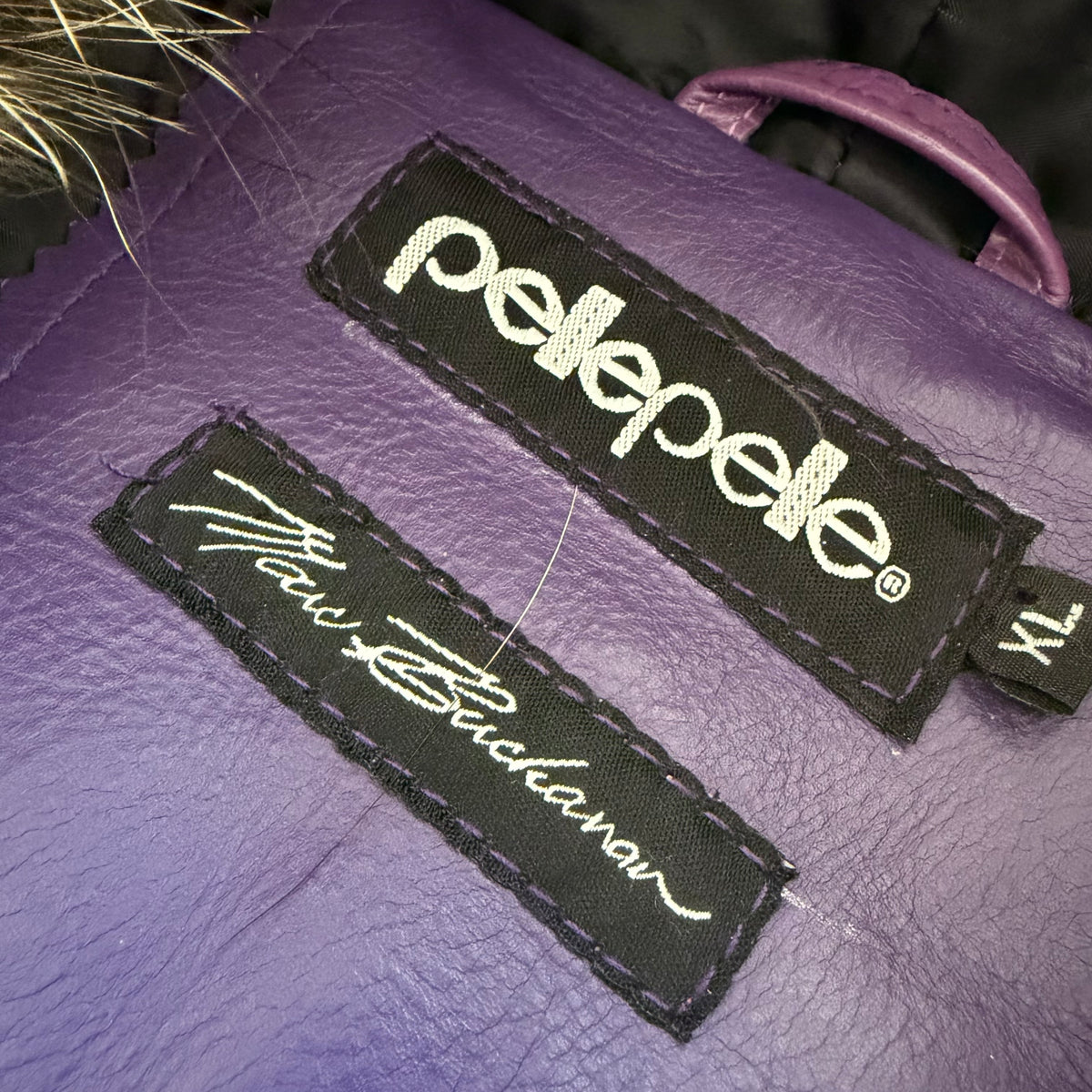 XL Pelle Pelle Fur Hooded Jacket Purple