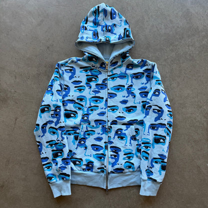 XL Kid Super Faces Camo Hoodie Blue