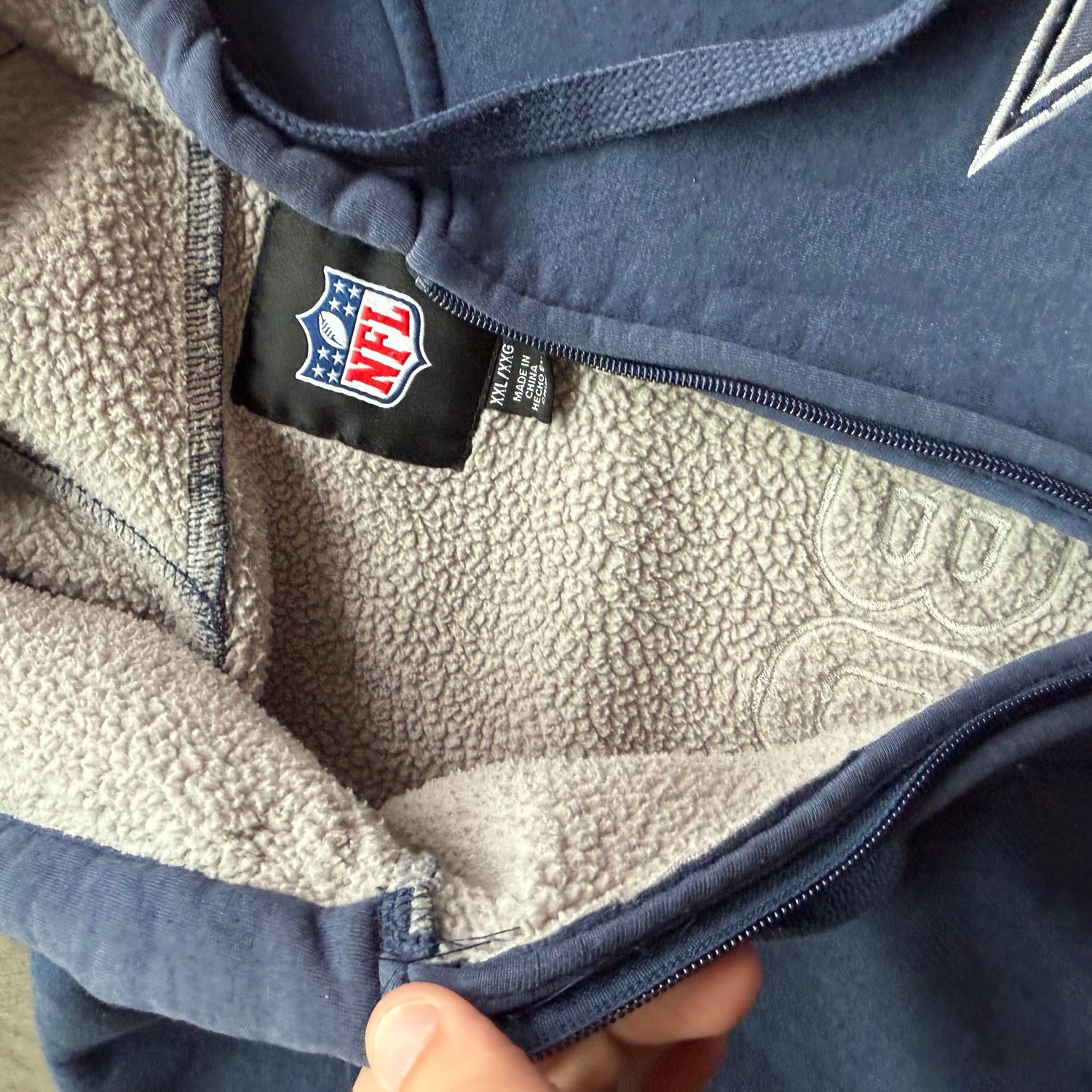 XXL 00s Fleece Lined Cowboys Hoodie