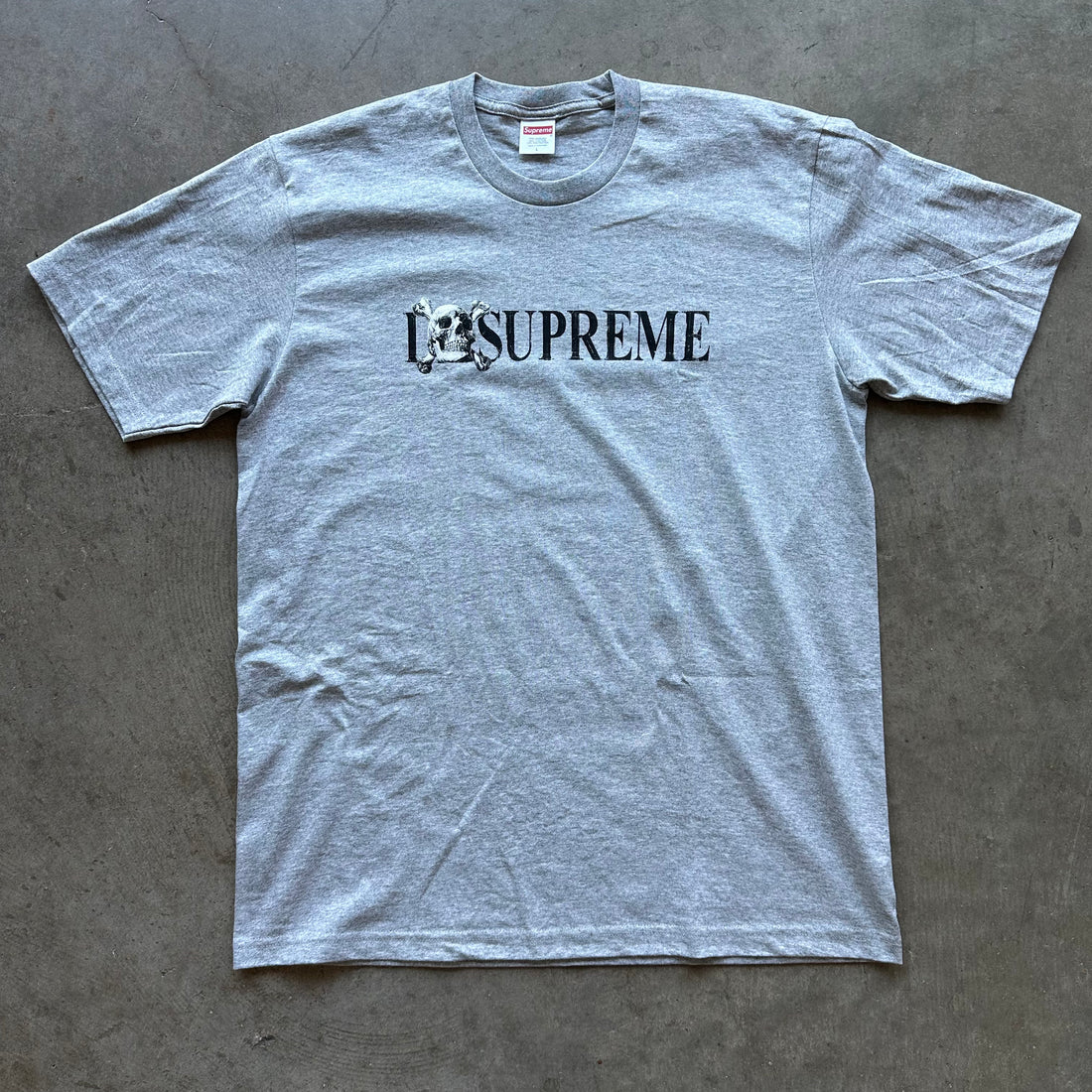 L Grey Supreme Skull Tee
