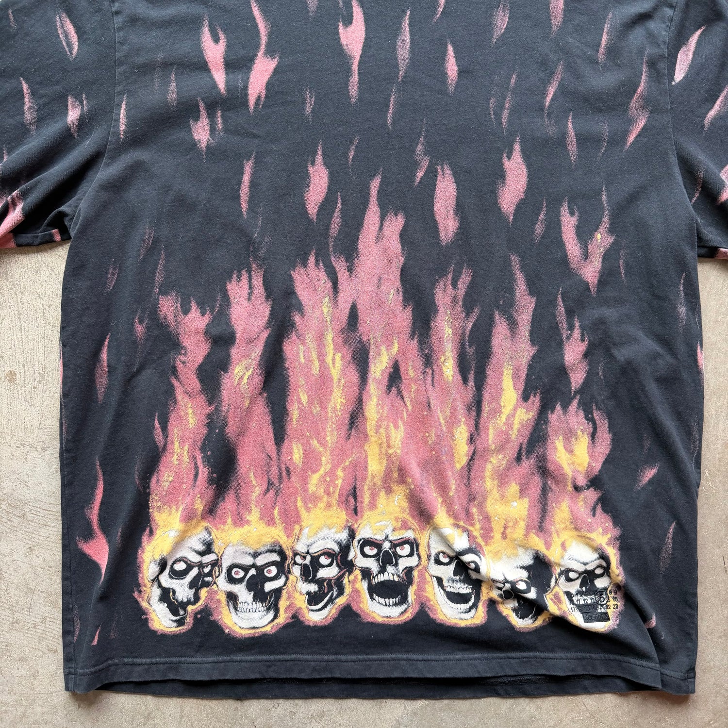 L Supreme x Margiela Flaming Skull Tee