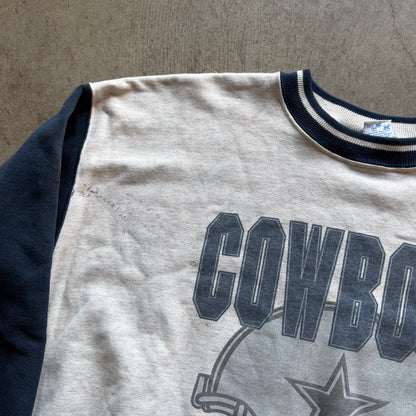 L 90s Faded Cowboys Salem Crewneck