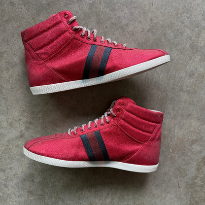 10 Used Gucci Ace High Top Red Glitter
