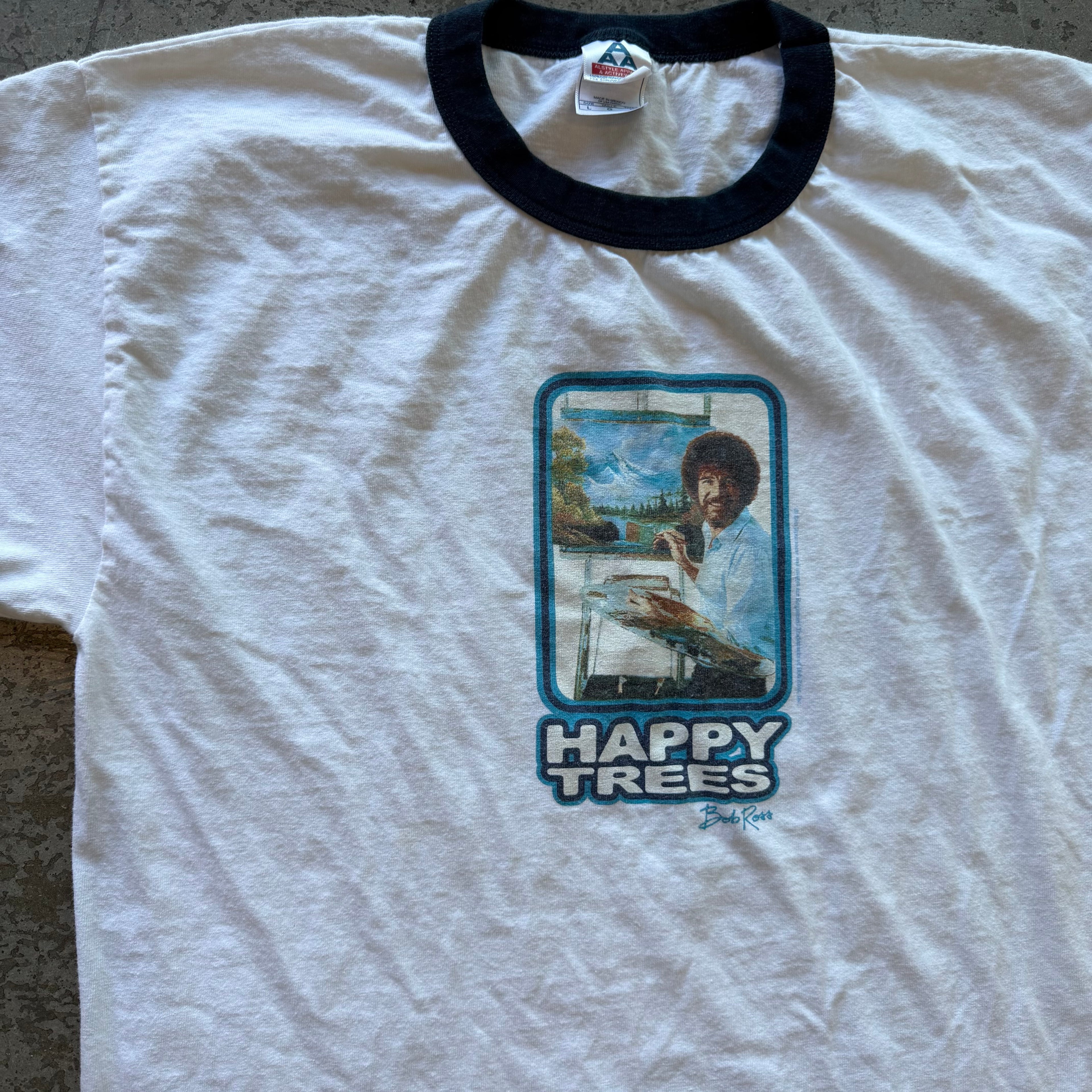 L 00s Bob Ross Ringer Tee