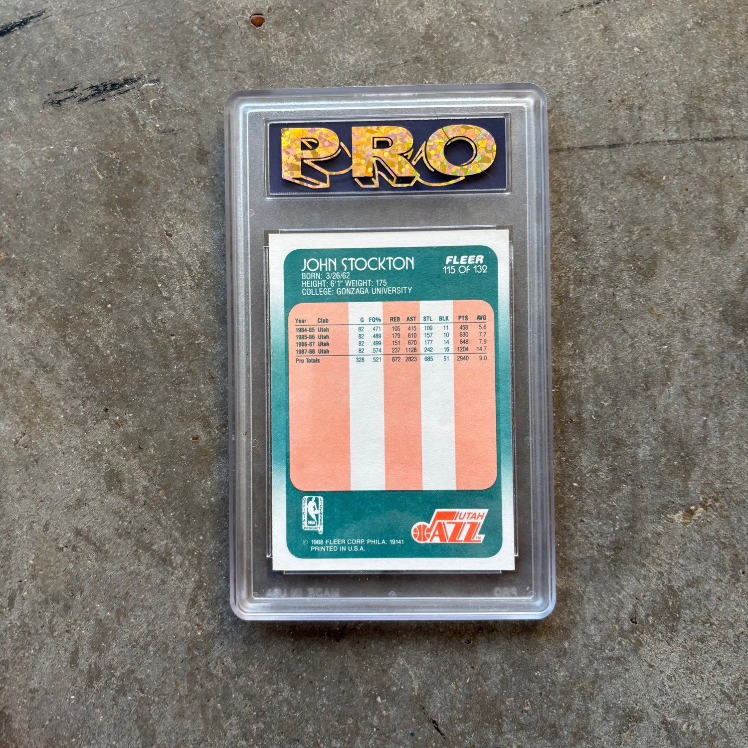 John Stockton Rookie 1988 Fleer PRO 10