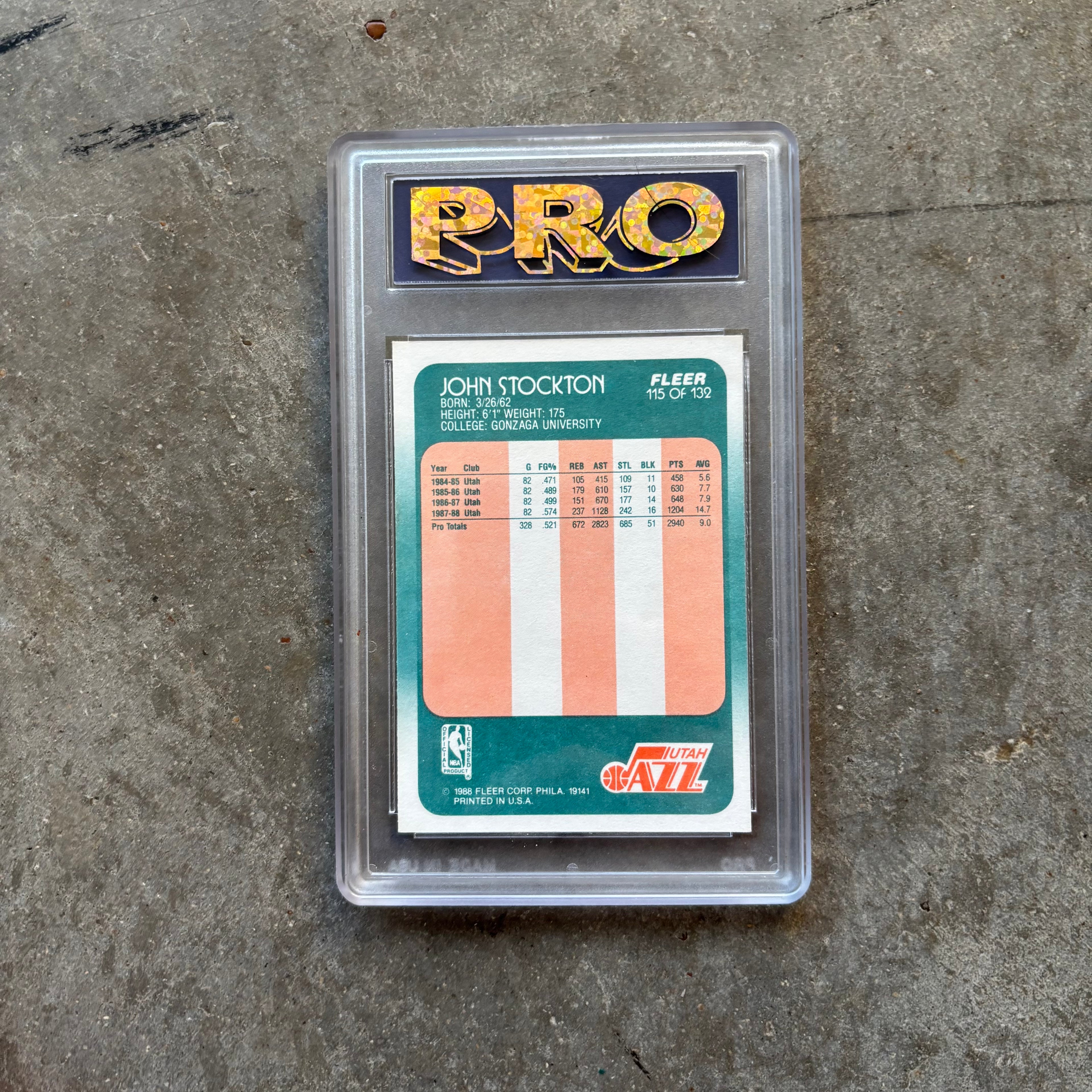 John Stockton Rookie 1988 Fleer PRO 10