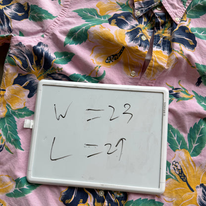 M Pink Floral Polo Button Up