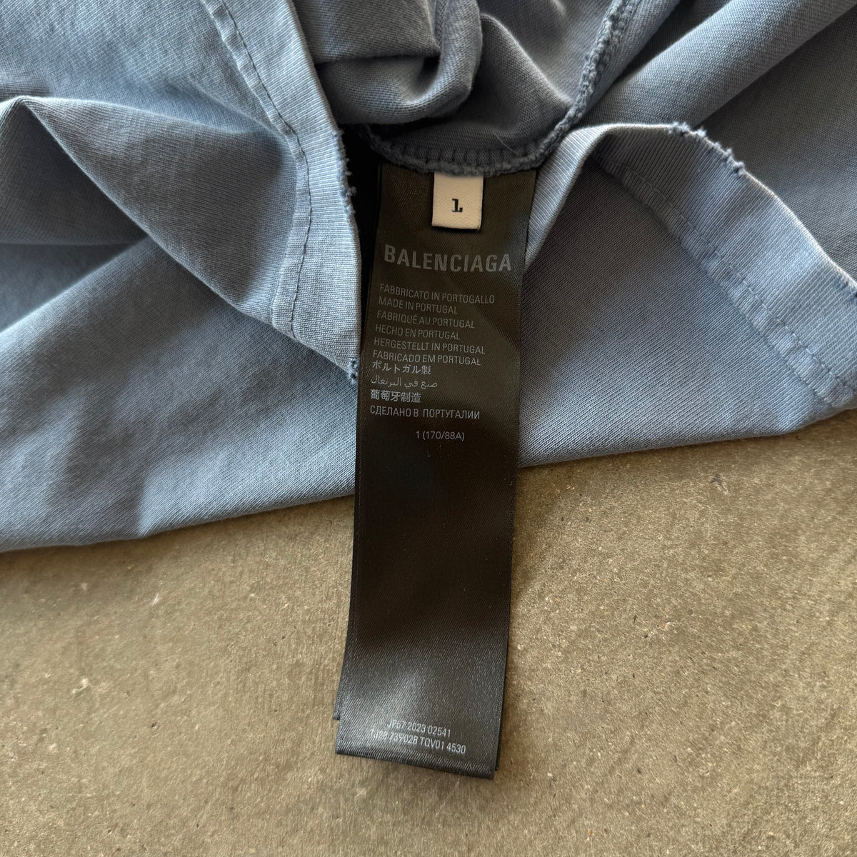 L Balenciaga Eiffel Tower Paris Tee Blue