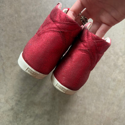 10 Used Gucci Ace High Top Red Glitter