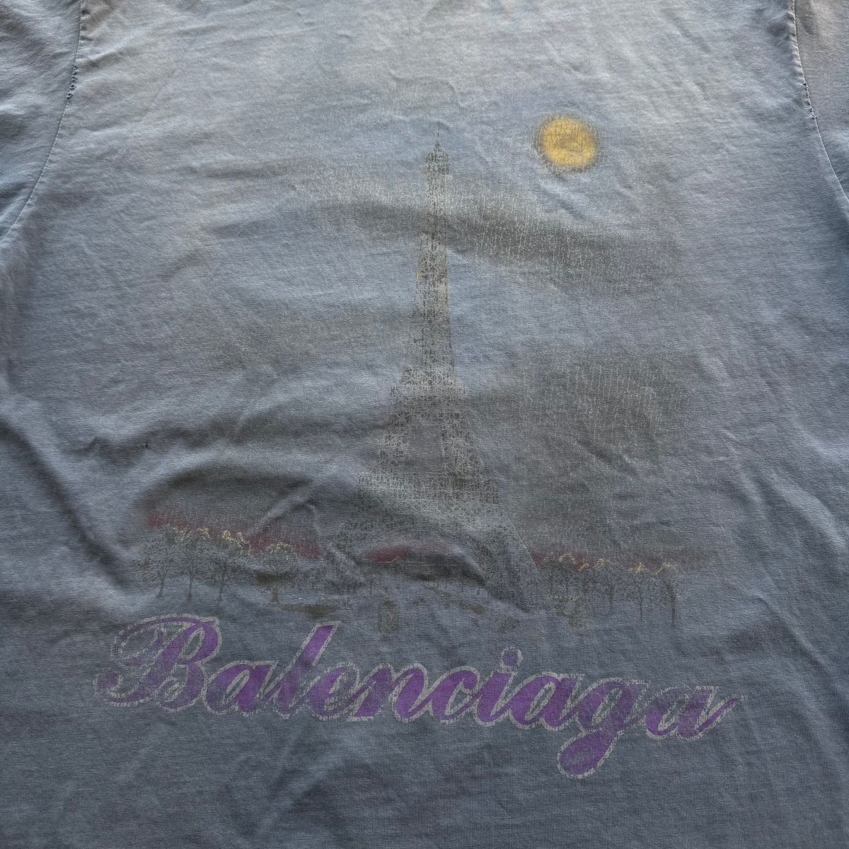 L Balenciaga Eiffel Tower Paris Tee Blue