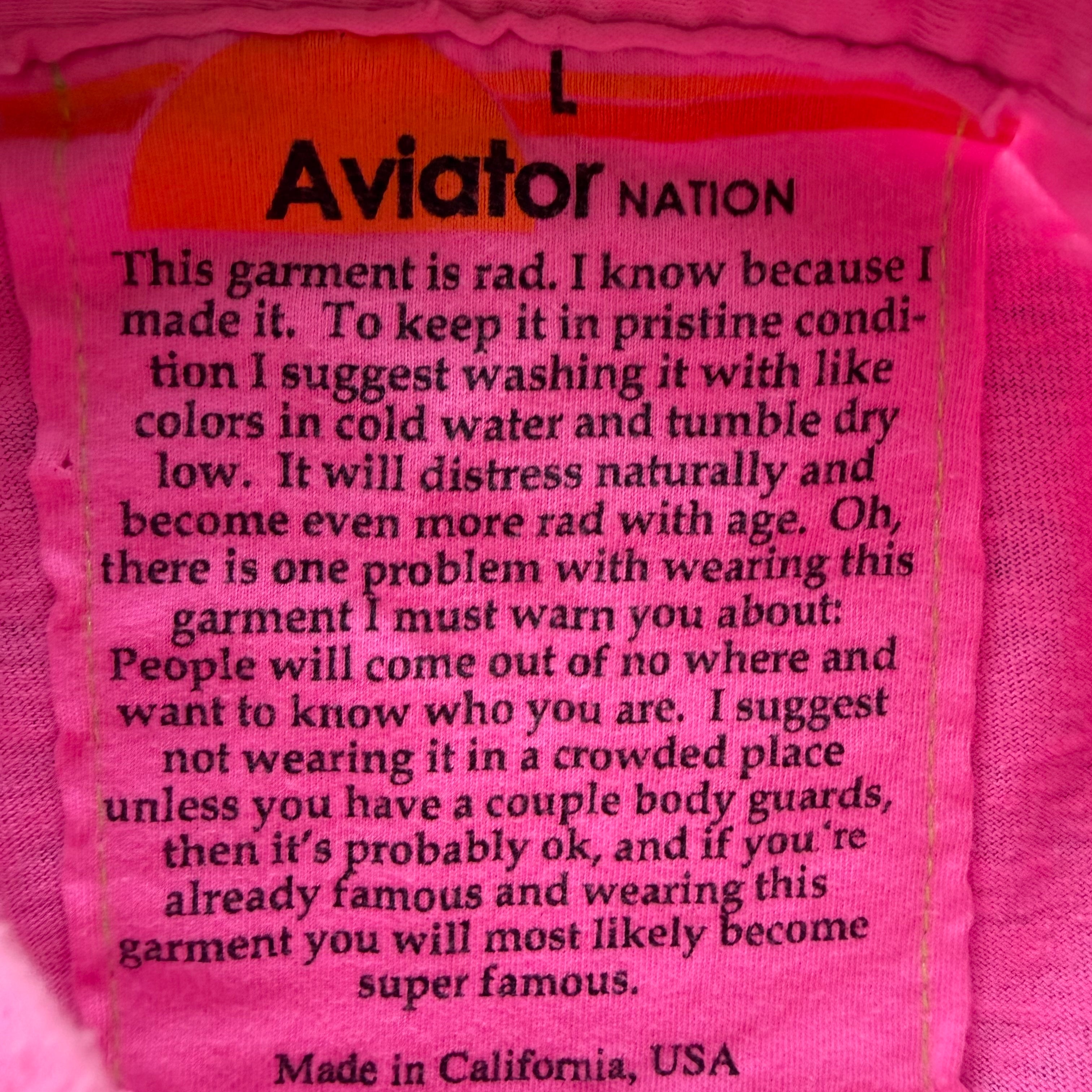 L Pink Aviator Nation Polo